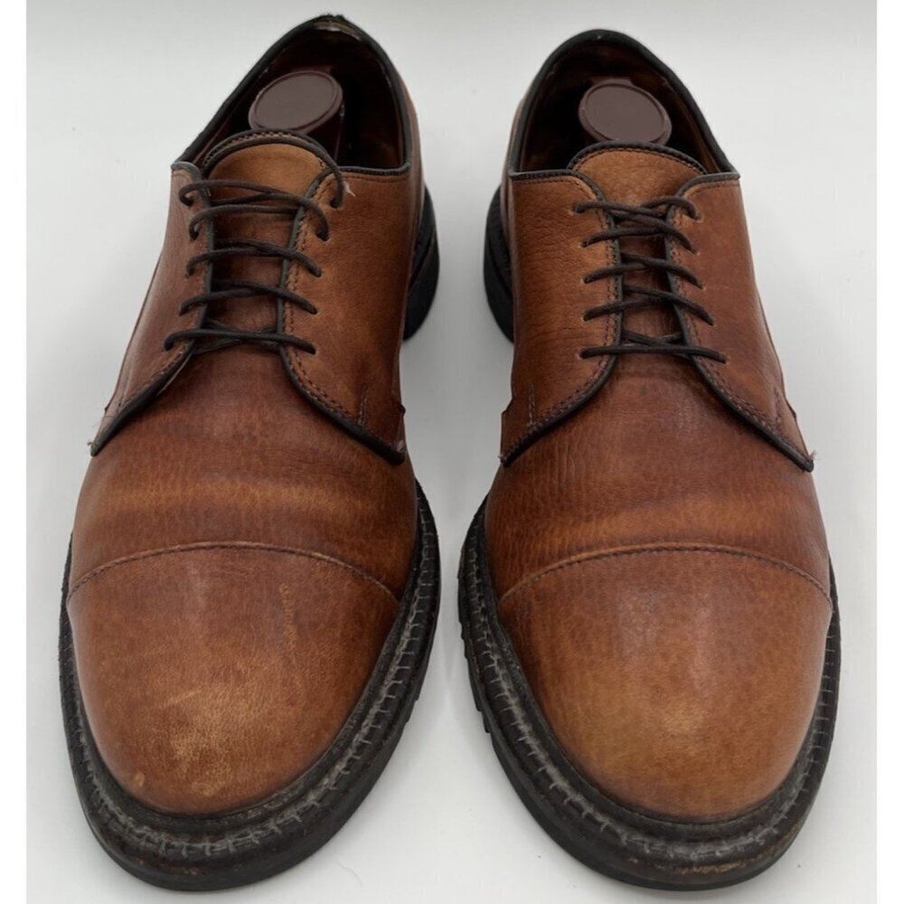 Allen Edmonds Bergland Dress Shoes Mens 7B Brown Leather Oxford Cap Toe Lace Up